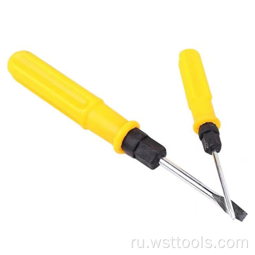 Желтая отвертка с нескользящей пластиковой ручкой